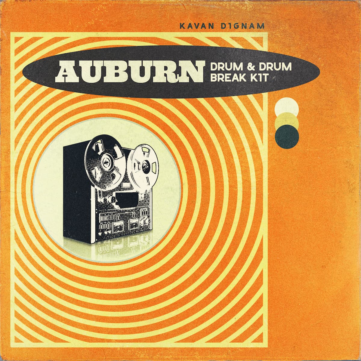 AUBURN drum and drum break kit cover art — raw drum samples by Kavan Dignam