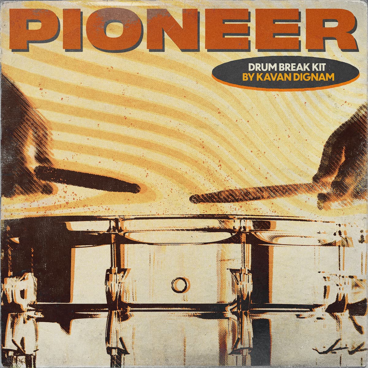 PIONEER drum and drum break kit cover art — raw drum samples by Kavan Dignam