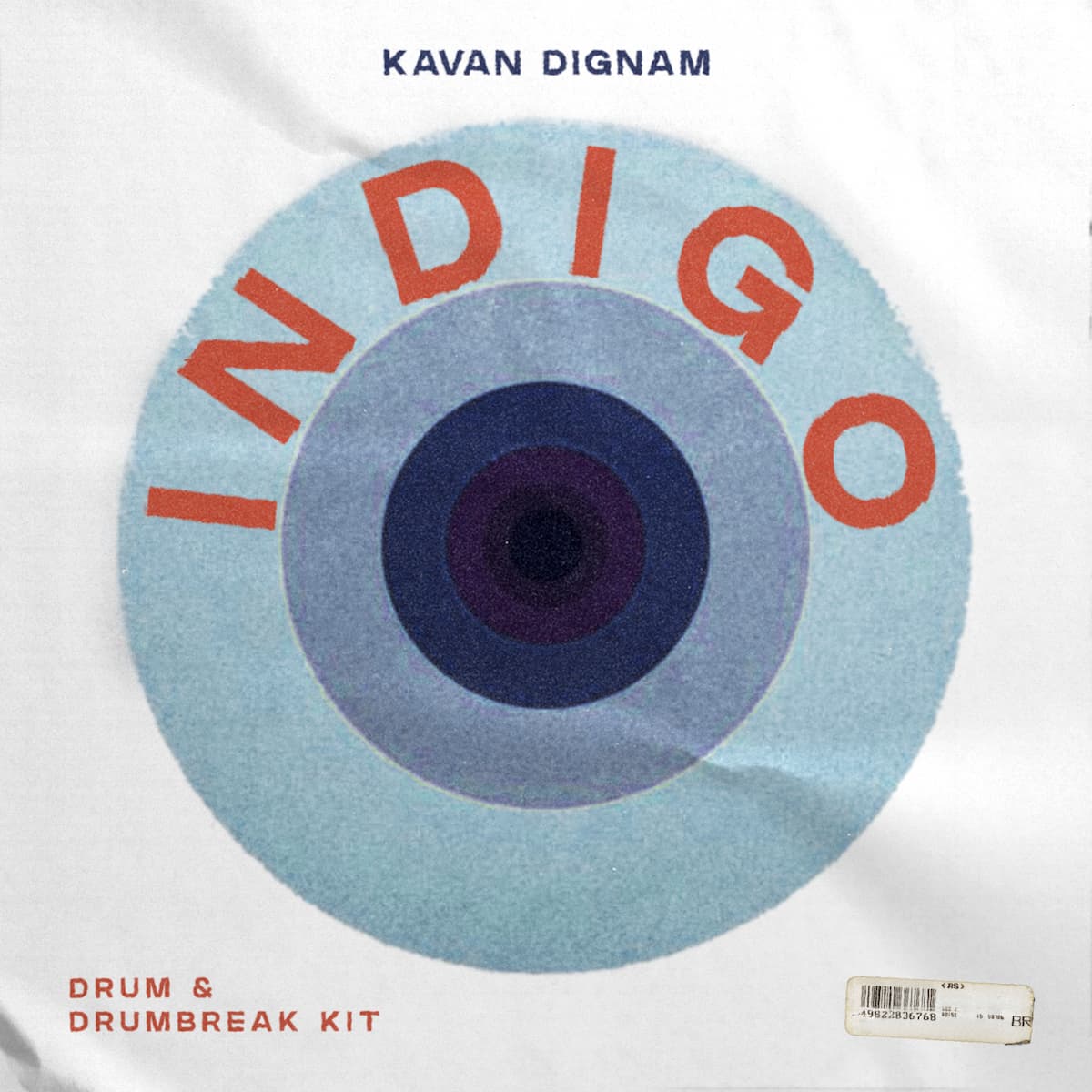 INDIGO drum break and drum kit cover art — raw drum samples by Kavan Dignam
