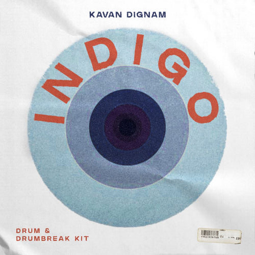 INDIGO drum break and drum kit cover art — raw drum samples by Kavan Dignam